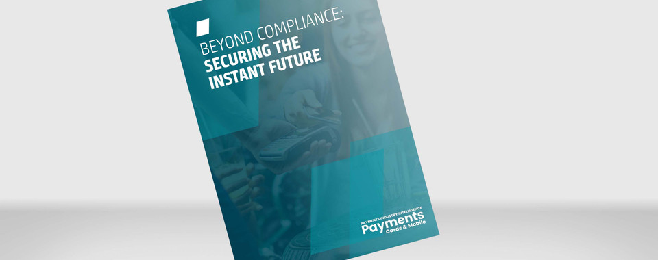 Mockup of our white paper "Beyond Compliance: Securing the Instant Future" about Instant Payments